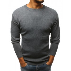 Sivý elegantný sveter pre pánov na zimu