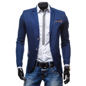 Pánske sako vhodné pre každého chlapa modrej farby