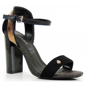 Vysoké dámske sandále v čiernej farbe