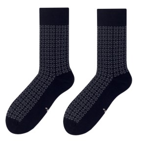 Štýlové pánske ponožky tmavo modrej farby so vzorom